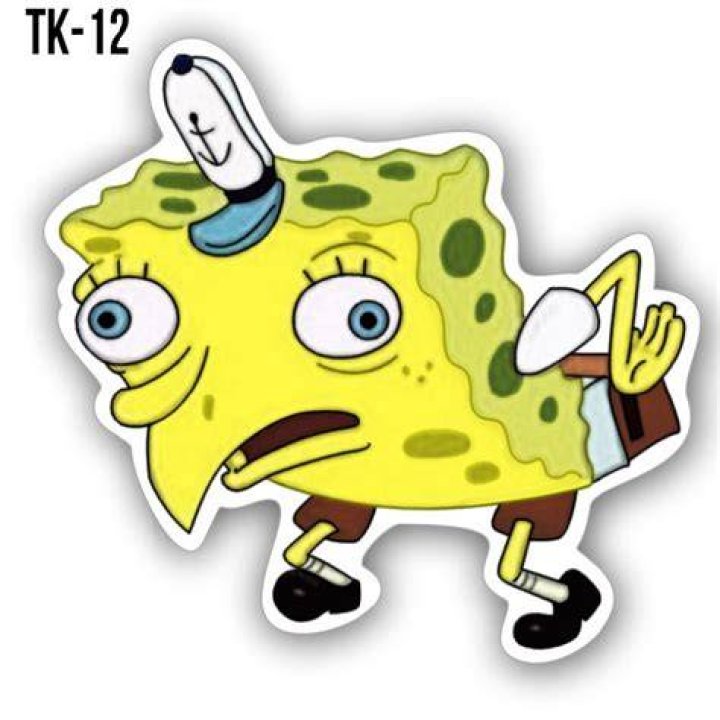 ADESIVO BOB ESPONJA BOB RETARDADO MEME STICKER 10X10CM Shopee Brasil