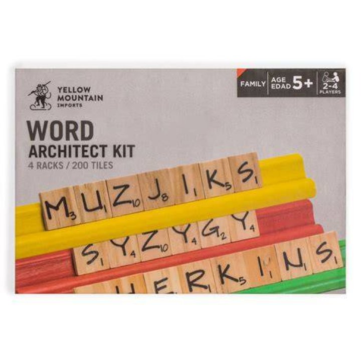 Scrabble Word Architect Deluxe Kit of 4 Wooden MultiColor Scrabble