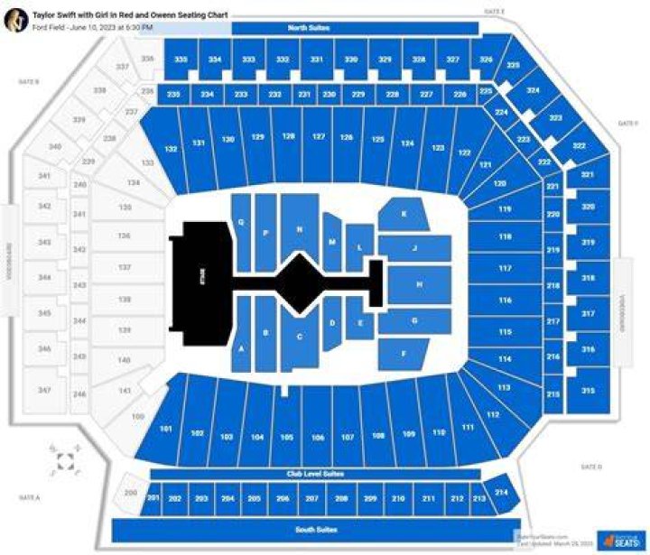 Taylor Swift Ford Field Seating Chart